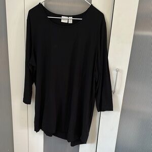 Chicos zenergy Black Oversized 3/4 Sleeve Tunic Top